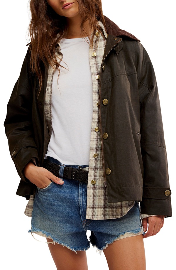 フリーピープル レディース アウター ジャケット・ブルゾン コットン Free People Cori Waxed Cotton Jacket Olive オリーブ 33,670円
