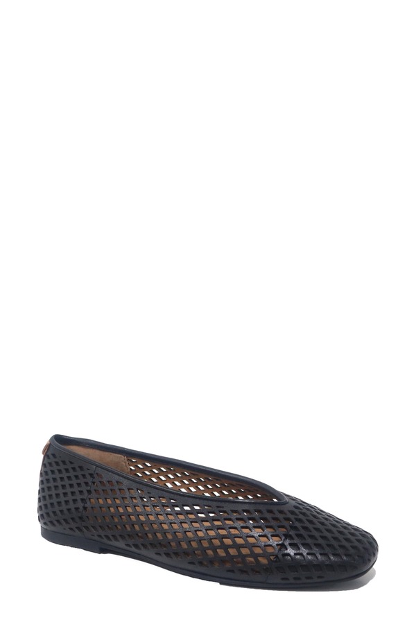 ジェントルソウルズ レディース シューズ パンプス Gentle Souls Willow Perf Ballet Flat Black Leather 黒いこと