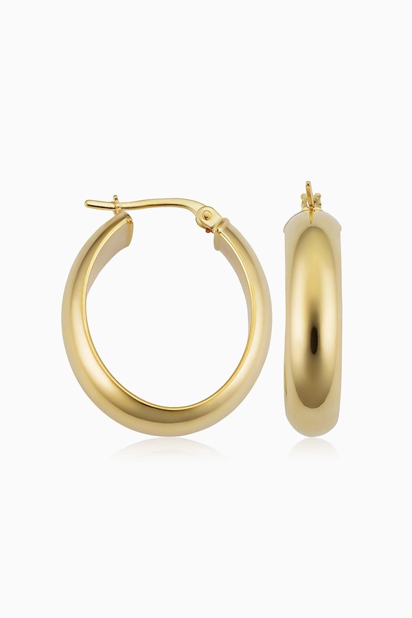 オラディナ レディース アクセサリー ピアス・イヤリング Oradina 14K Yellow Gold High Society Oval Hoops Yellow Gold イエロー｜ReVida 店