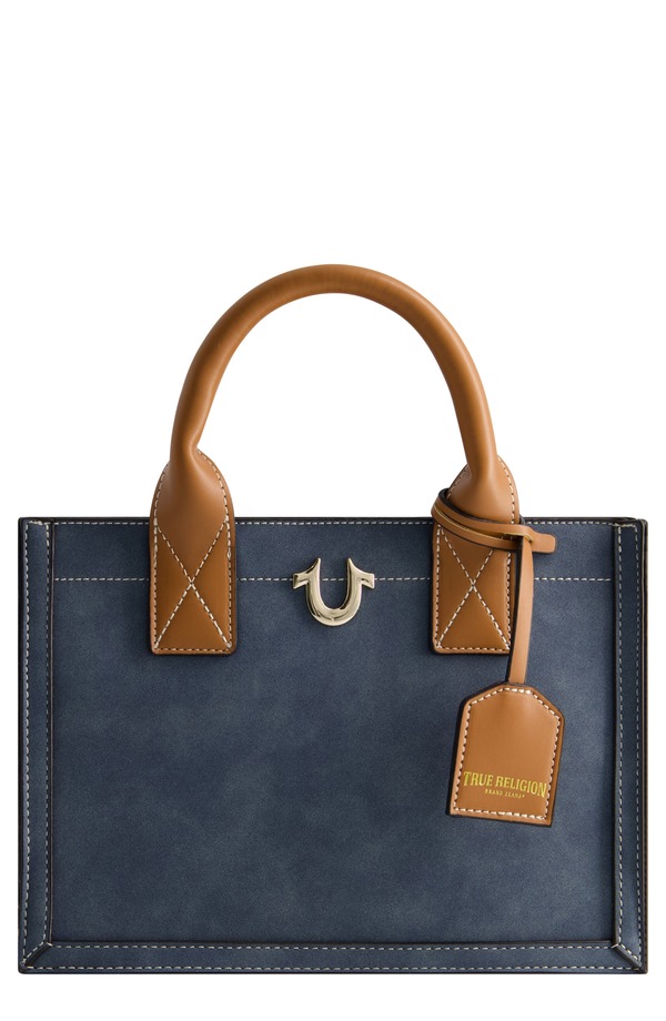 トゥルーレリジョン レディース バッグ スエード True Religion Modern Edge Suede Tote BLUE ブルー｜ReVida 店