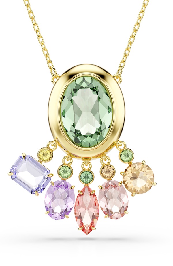 スワロフスキー レディース アクセサリー ネックレス・チョーカー レース Swarovski Gema Crystal Charm Pendant Necklace GOLD/ WHITE ホワイト｜ReVida 店