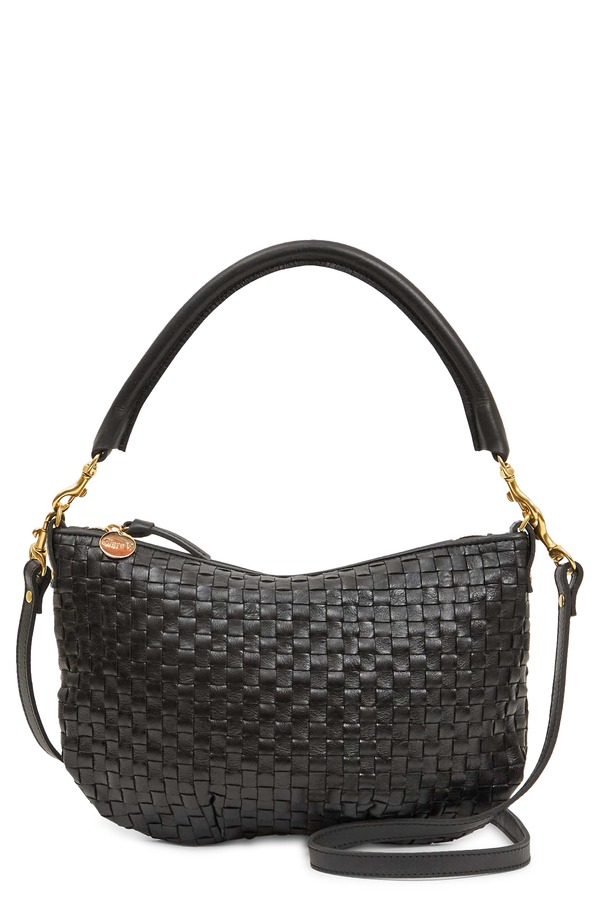 クレアブイ レディース バッグ レザー Clare V. Petit Moyen Woven Leather Shoulder Bag BLACK ブラック｜ReVida 店