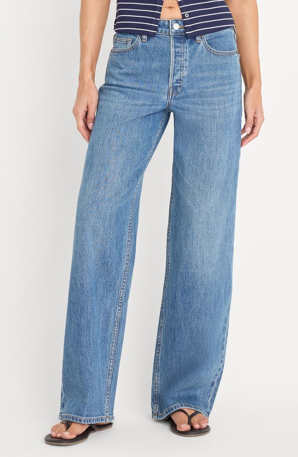 グッドアメリカン レディース ボトムス デニムパンツ ワイドレッグ プラスサイズ ジーンズ Good American Wide Leg Jeans (Plus Regular) INDIGO1237｜ReVida 店