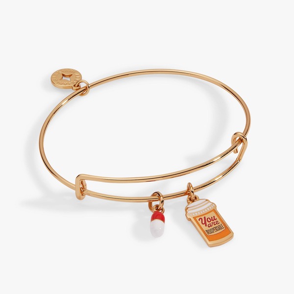 アレックスアンドアニ レディース アクセサリー ブレスレット・バングル・アンクレット Alex and Ani 'You Are Indispensable' Pill Bottle Bangle Gold ゴールド|ReVida 店