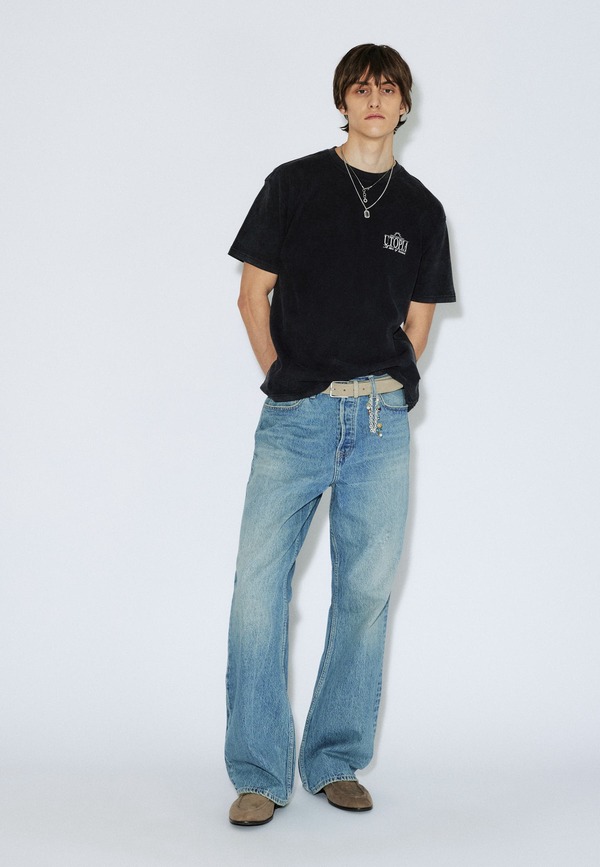 ドクターデニム レディース トップス シャツ Dr. Denim Trooper Tee Washed Black Utopia ブラック|ReVida 店