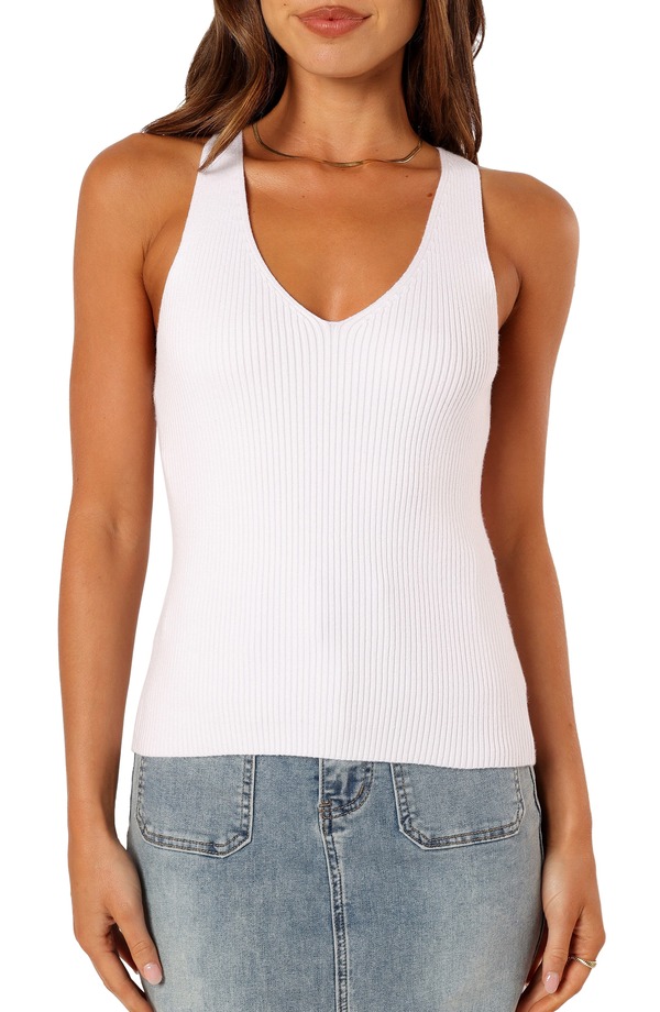 ペタルアンドパップ レディース トップス シャツ セーター Petal & Pup Emily Sweater Tank WHITE ホワイト|ReVida 店