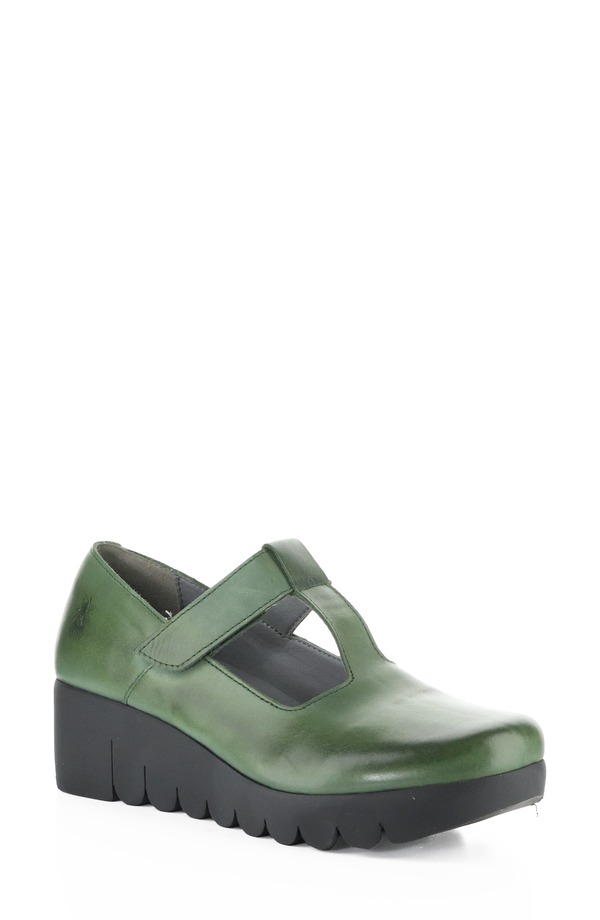 フライロンドン レディース シューズ パンプス プラットフォーム Fly London Veka T-Straplatform Wedge Pump (Women) 009 GREEN グリーン|ReVida 店
