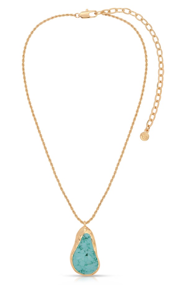 エティカ レディース アクセサリー ネックレス・チョーカー レース Ettika Hidden Stone Molten Pendant Necklace TURQUOISE ターコイズ｜ReVida 店