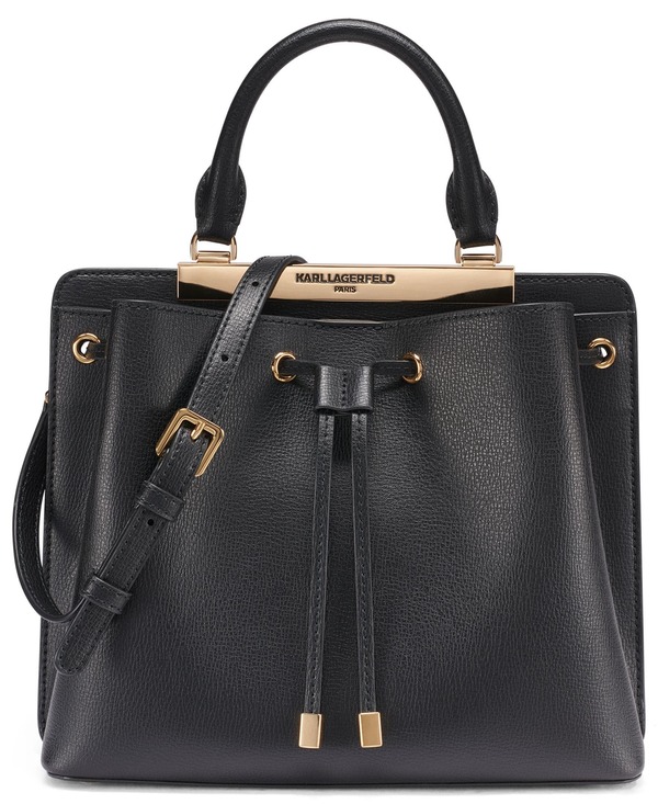 カール ラガーフェルド レディース バッグ KARLAGERFELD PARIS Evelina Bucket Black/Gold ブラック|ReVida 店