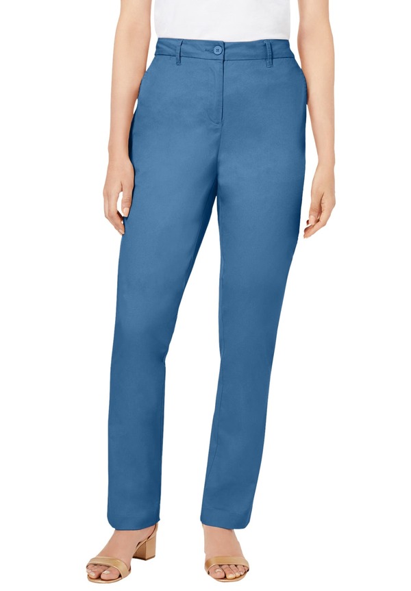ジェシカロンドン レディース ボトムス デニムパンツ ストレート プラスサイズ プチ トール コットン Jessica London Stretch Cotton Chino Straight Leg Pant (Petite Plus Regular Tall) DUSTY INDIGO インディゴ|ReVida 店