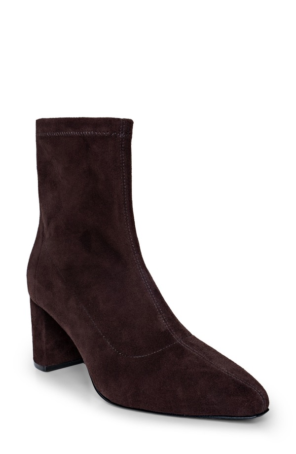 ラジャンス レディース シューズ ブーツ・レインブーツ L'AGENCE Salome Bootie (Women) DARK BROWN SUEDE ブラウン｜ReVida 店