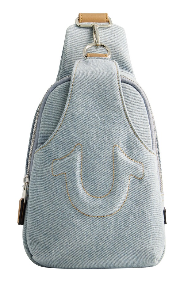 トゥルーレリジョン レディース バッグ True Religion Stitched Horseshoe Sling LIGHT BLUE ブルー|ReVida 店