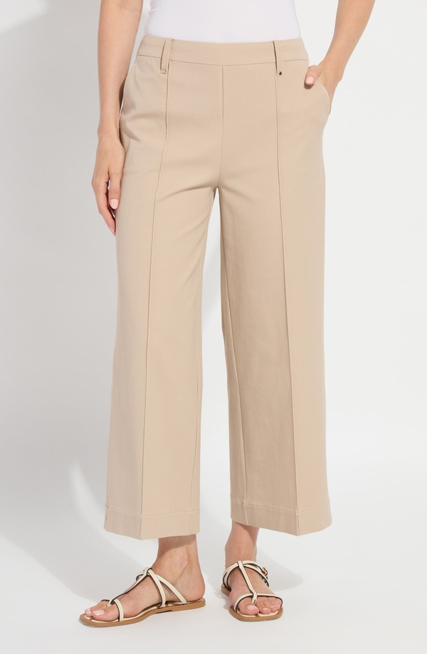 リジー レディース ボトムス レギンス ワイドレッグ ハイウエスト パンツ Lysse Miranda Pull-On High Waist Crop Wide Leg Twill Pants KHAKI カーキ|ReVida 店