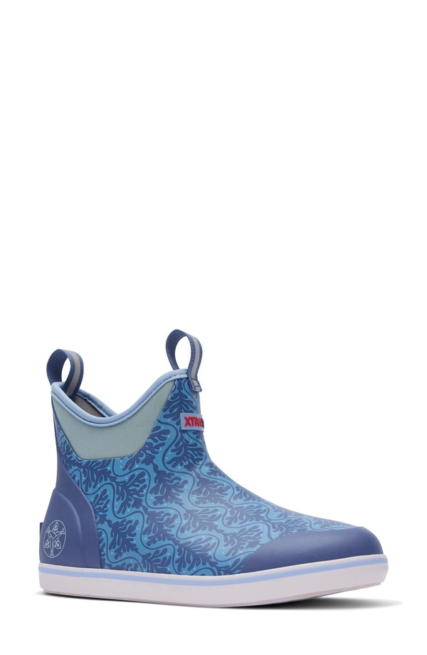 エクストラタフ レディース シューズ ブーツ・レインブーツ アンクル XTRATUF x Salmon Sisters Waterproof Ankle Deck Boot (Women) DUSK BLUE KELP ブルー|ReVida 店