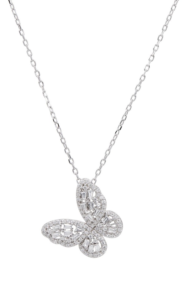 サビーシージュエルズ レディース アクセサリー ネックレス・チョーカー レース SAVVY CIE JEWELS Cubic Zirconia Butterfly Pendant Necklace WHITE ホワイト｜ReVida 店 20,060円