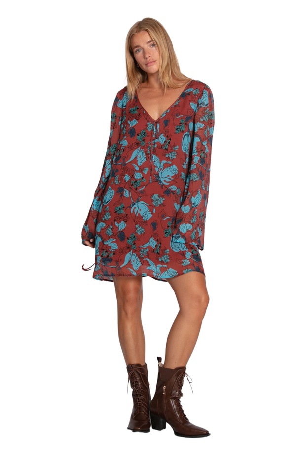 ベルアンドブルーム レディース トップス ワンピース ミニ Belle & Bloom Star Eyes Mini Dress Burgundy バーガンディ|ReVida 店