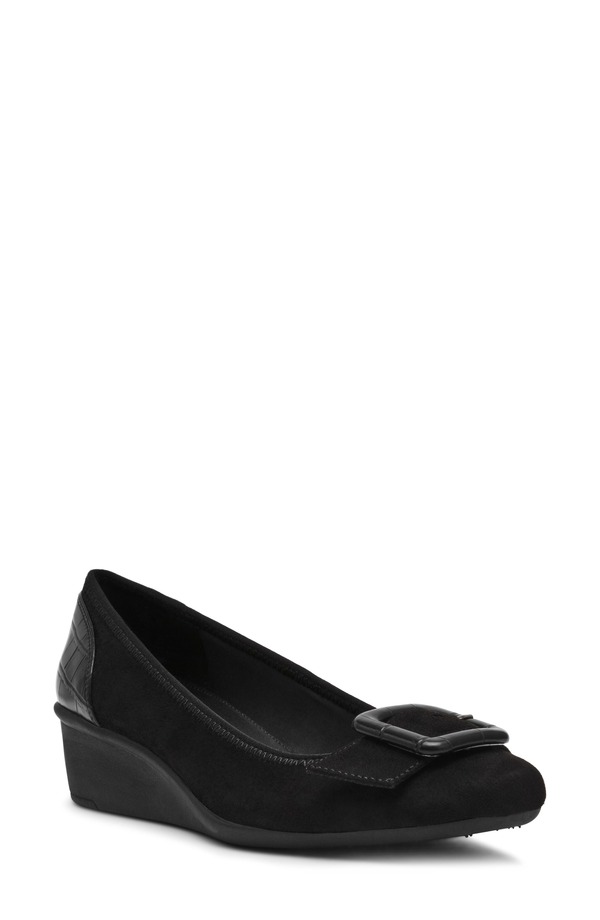 アンクライン レディース シューズ パンプス Anne Klein Wyatt Wedge Pump BLACK ブラック|ReVida 店