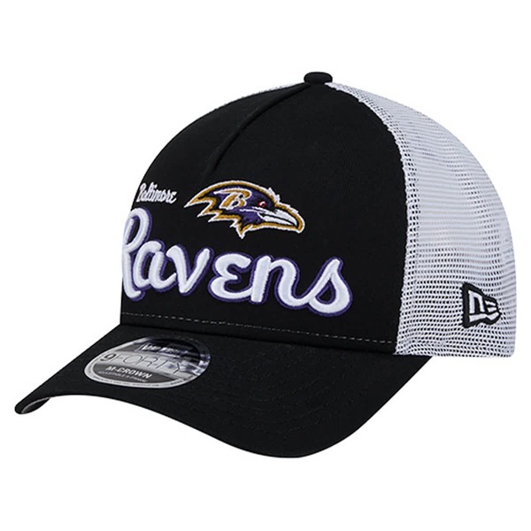 ニューエラ メンズ アクセサリー 帽子 Men's New Era Black Baltimore Ravenside Lines 9FORTY Adjustable Hat Black ブラック|ReVida 店