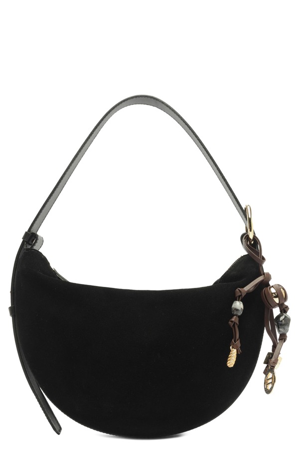 アレッツォ レディース バッグ スエード Arezzo Medium Simone Suede Shoulder Bag PRETO/ NEW COCOA ココア｜ReVida 店