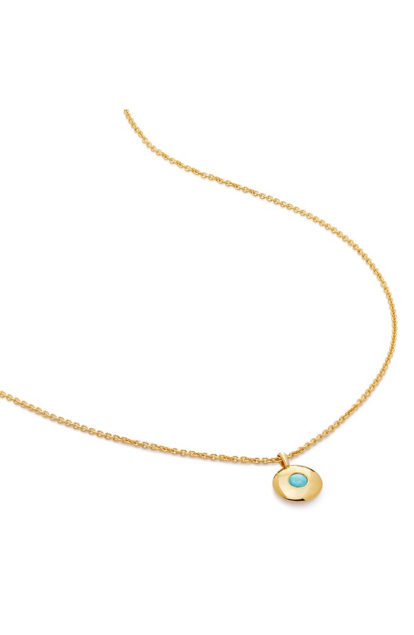 モニカヴィナダー レディース アクセサリー ネックレス・チョーカー レース Monica Vinader December Birthstone Turquoise Pendant Necklace 18K GOLD VERMEIL/ DECEMBER ゴールド｜ReVida 店