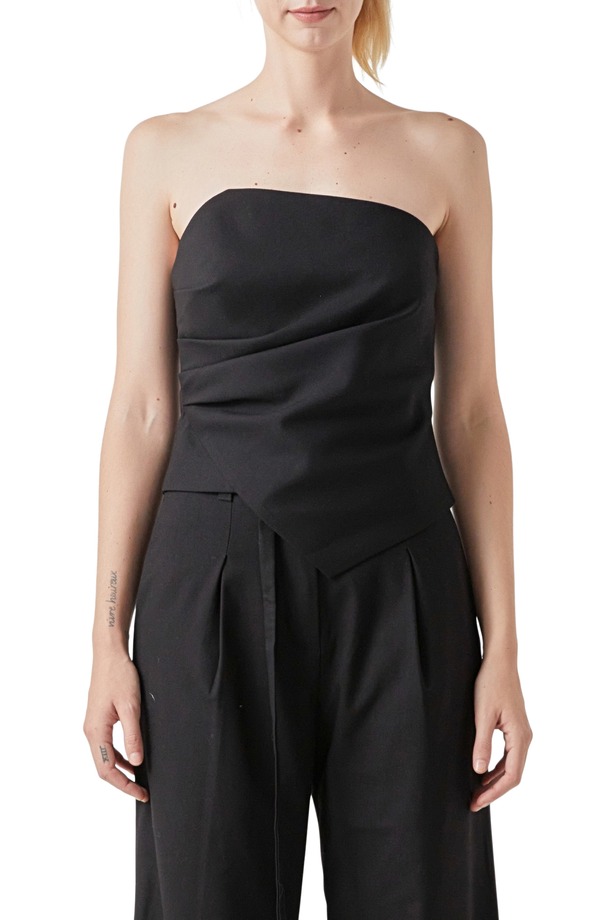 グレー ラブ レディース トップス シャツ ドレープ Grey Lab Drape Corsetop BLACK ブラック｜ReVida 店