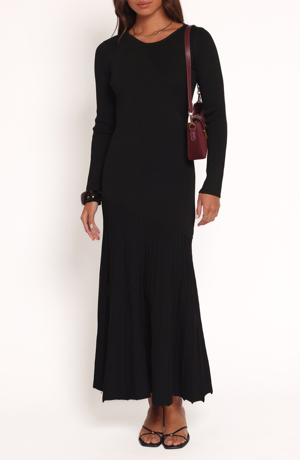 ペタルアンドパップ レディース トップス ワンピース ミディ Petal & Pup Monty Long Sleeve Midi Dress BLACK ブラック｜ReVida 店