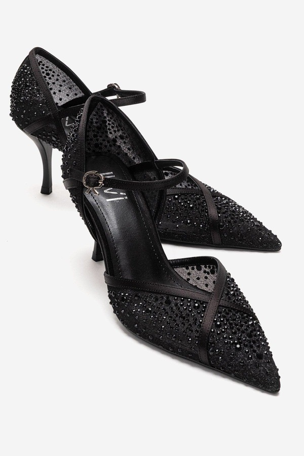プロローグシューズ レディース パンプス Prologue Shoes Rachel Embellished Stiletto Pump Black ブラック｜ReVida 店