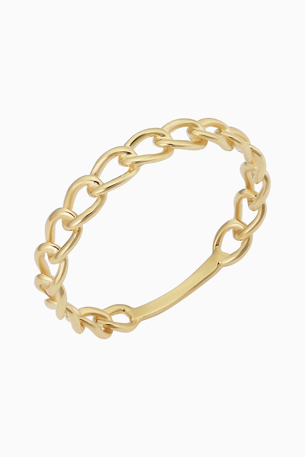 オラディナ レディース アクセサリー 指輪 Oradina 14K Yellow Goldainty Curb Link Ring Yellow Gold イエロー｜ReVida 店