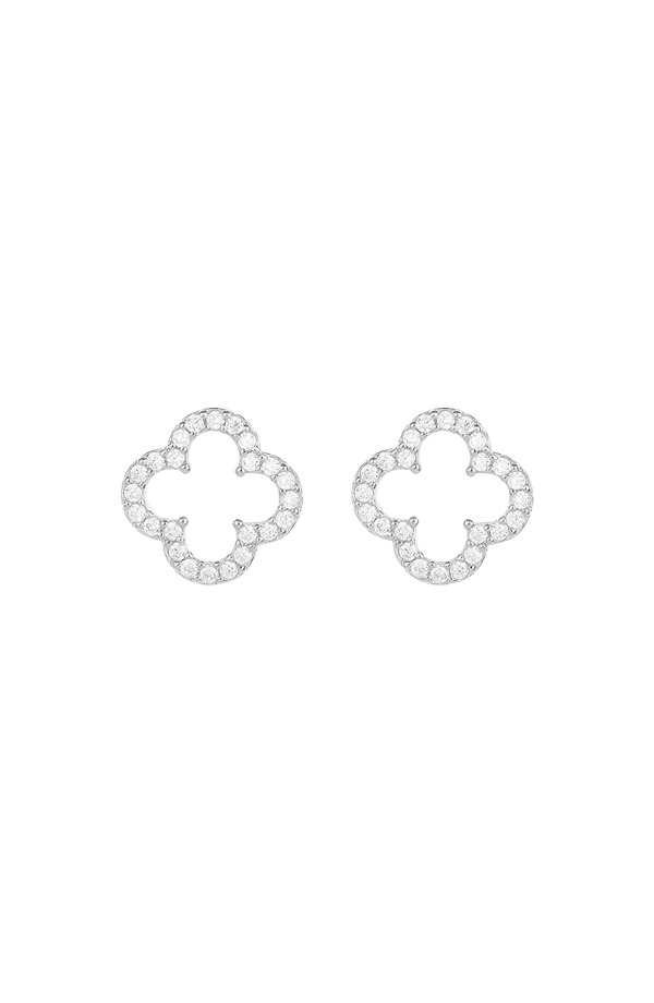 ベアフルーツジュエリー レディース アクセサリー ピアス・イヤリング ミニ Bearfruit Jewelry Sterling Silver 18k Gold Plated Aria Clover Stud Earrings Minimal Trendy Silver シルバー｜ReVida 店