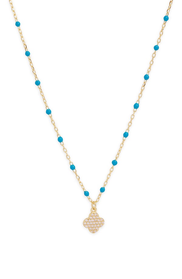 アルジェントヴィーヴォ レディース アクセサリー ネックレス・チョーカー レース Argento Vivo Sterling Silver Enamel Pav Clover Pendant Necklace GOLD ゴールド｜ReVida 店