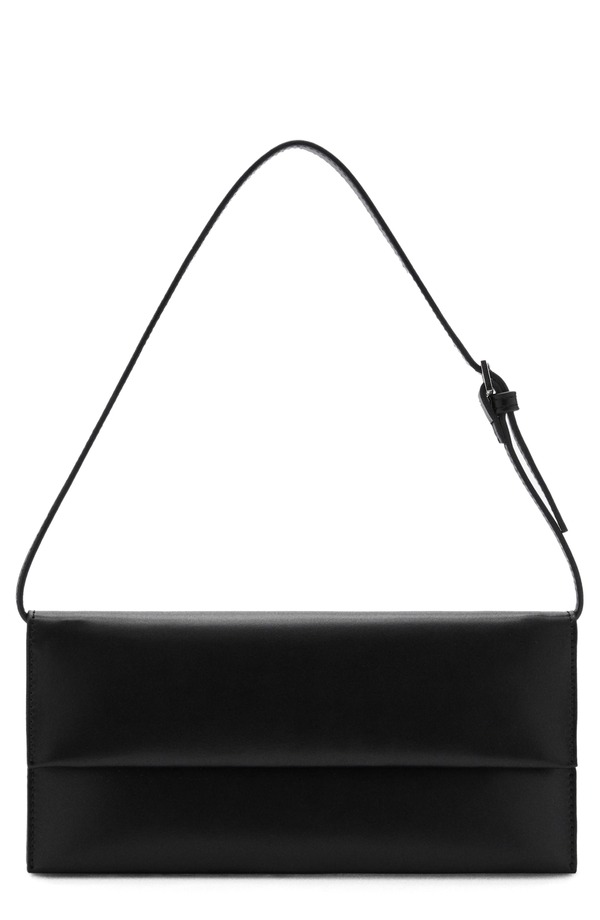 マンゴ レディース バッグ レザー フェイクレザー MANGO Faux Leather Shoulder Bag BLACK ブラック|ReVida 店