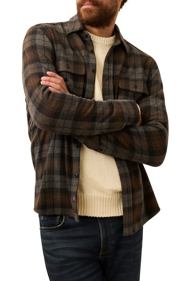 ファレティ メンズ トップス プルオーバー Faherty Legend Button-Up Shirt Grey Woods Plaid 薄墨色
