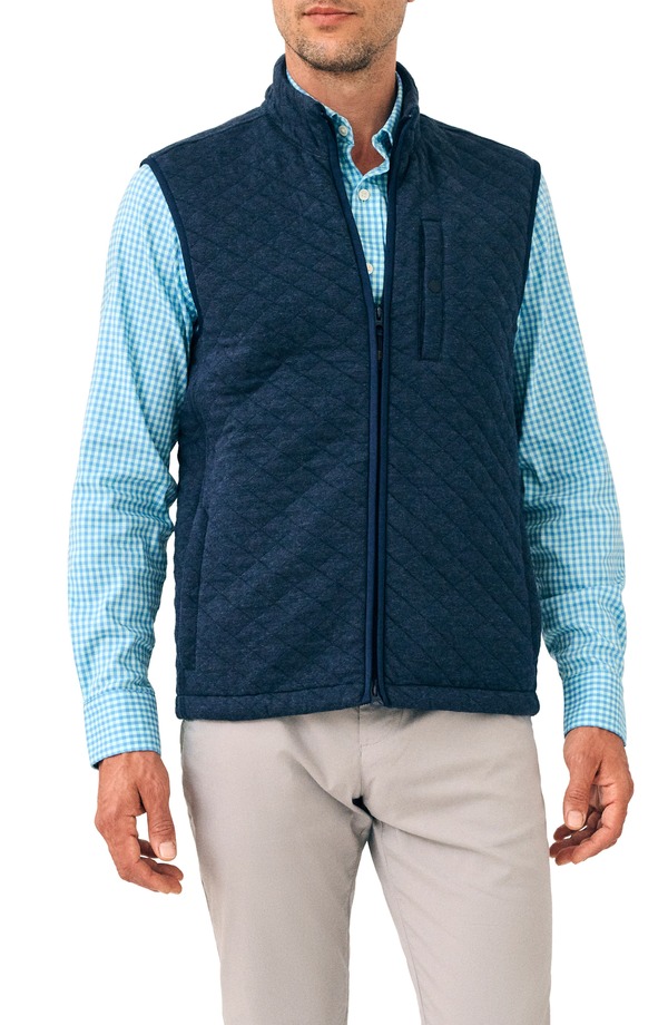 ファレティ メンズ アウター ジャケット・ブルゾン キルティング ベスト フリース Faherty Epic Quilted Fleece Vest Navy Melange ネイビー