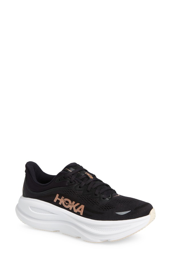 ホカオネオネ レディース シューズ スニーカー HOKA Bondi 9 Running Shoe Black / Rose Gold ブラック