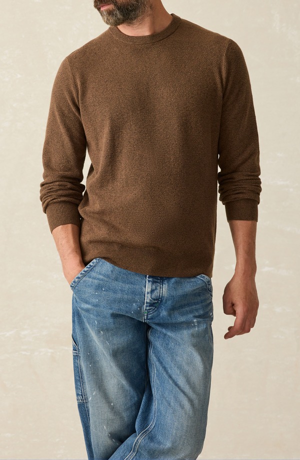 ファレティ メンズ アウター パーカー・スウェット セーター コットン Faherty Jackson Organicotton Blend Sweater Trail Brown Heather ヘザー