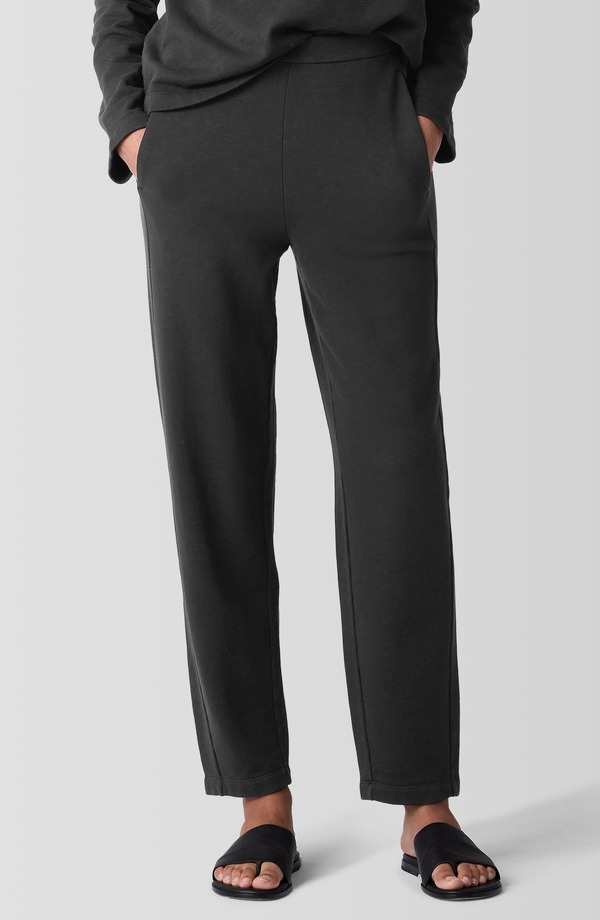 エイリーンフィッシャー レディース ボトムス レギンス ズボン下 綿織物 アンクル Eileen Fisher Slouch Organicotton Ankle Pants Washed Black 黒いこと