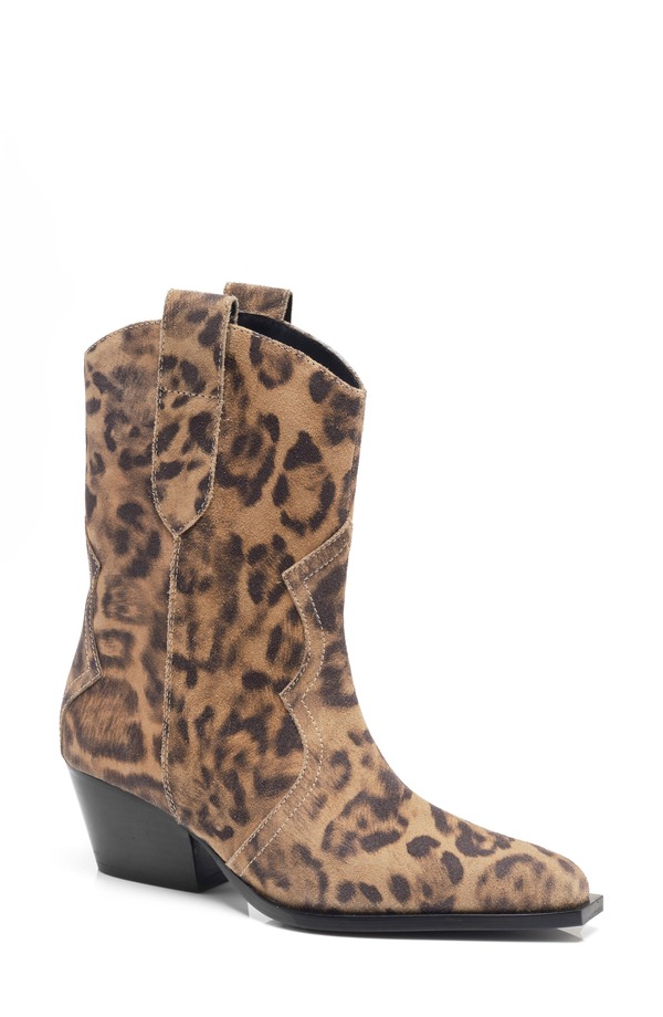 フリーピープル レディース シューズ ブーツ・レインブーツ Free People Cat Nap Western Boot Leopard Suede 毛の荒物