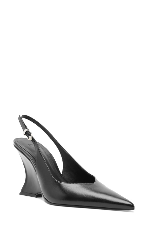 シュッツ レディース シューズ パンプス Schutz Siena Slingback Wedge Pump Black 黒いこと