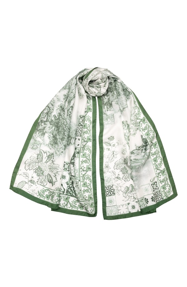 エリザベッタ レディース アクセサリー マフラー・ストール・スカーフ シルク Elizabetta Toile - Long Silk Scarfor Women Green グリーン|ReVida 店