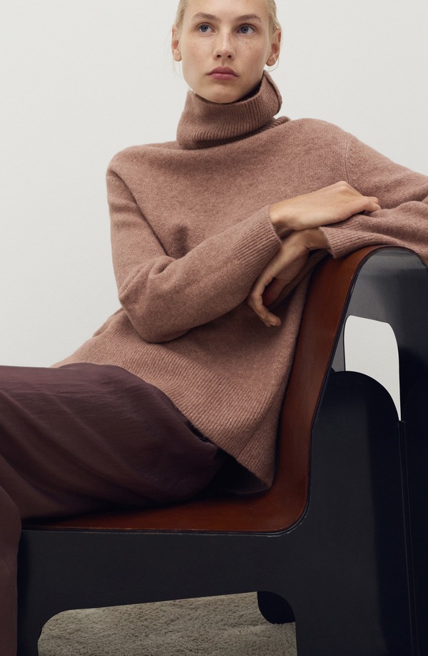 マンゴ レディース アウター ニット・セータートルネック MANGO Turtleneck Sweater MEDIUM BROWN ブラウン|ReVida 店