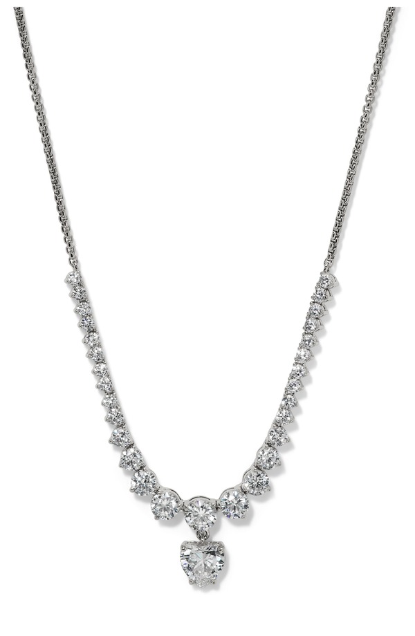 ナディール レディース アクセサリー ネックレス・チョーカー レース Nadri Astrid Heart Frontal Necklace RHODIUM|ReVida 店