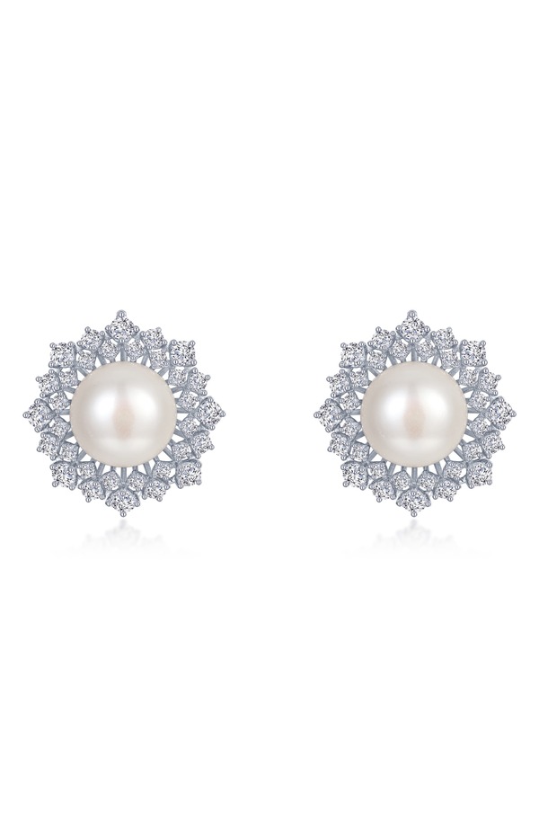 ラフォン レディース アクセサリー ピアス・イヤリング Lafonn Simulatediamond & Cultu red Freshwater Pearl Stud Earrings WHITE ホワイト|ReVida 店