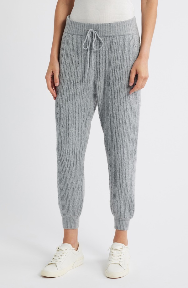シティブルース レディース ボトムス カジュアルパンツ セーター ニット ジョガーパンツ CITY BLUES Cable Knit Sweater Joggers GRAY グレー|ReVida 店