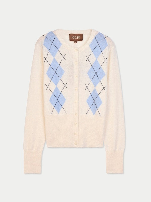 ゴビ カシミヤ レディース アウター パーカー・スウェット カーディガン Gobi Cashmere Argyle Cardigan coconut-milk|ReVida 店