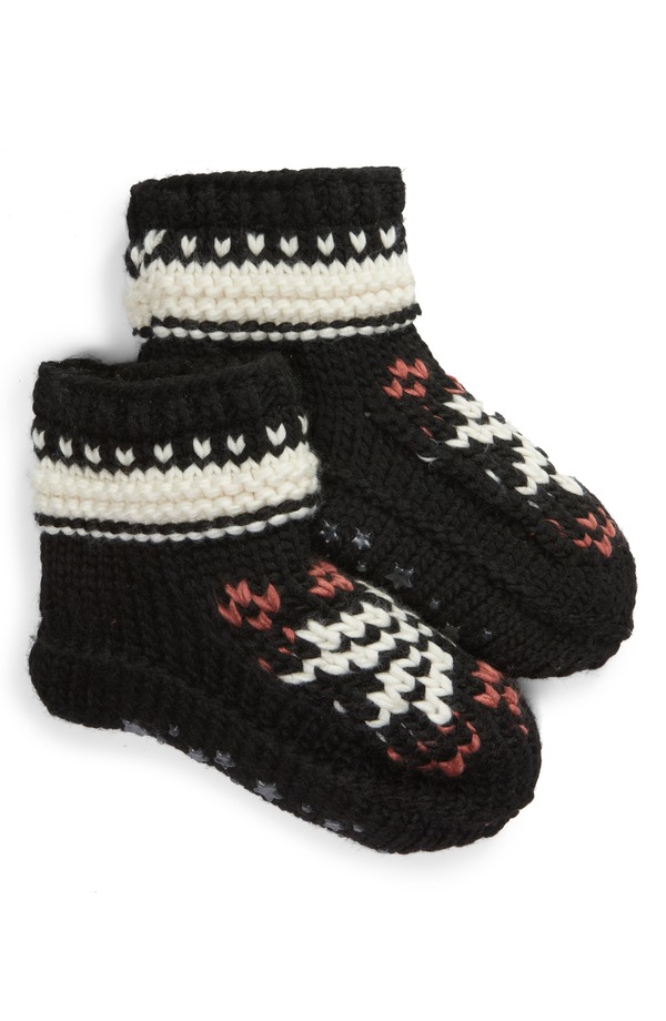 メモイ レディース シューズ サンダル フリース MeMoi Nordic Flake Fleece Lined Slipper Socks (Women) BLACK ブラック｜ReVida 店