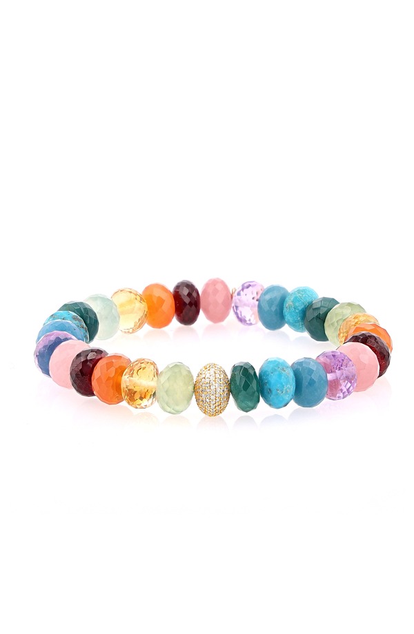 シェリルロエ レディース アクセサリー ブレスレット・バングル・アンクレット Sherylowe 14K Rainbow Mix 10MM Bead Bracelet With Diamondonut Rainbox Mix / 14kt Yellow Gold イエロー｜ReVida 店
