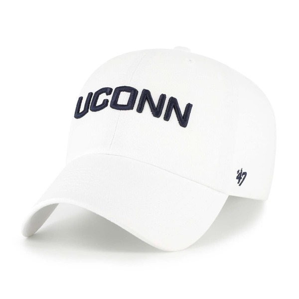 フォーティーセブン メンズ アクセサリー 帽子 Men's '47 White UConn Huskies Clean Up Adjustable Hat White ホワイト｜ReVida 店