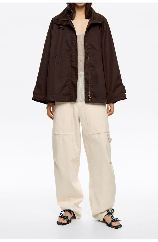 ビンバイローラ レディース アウター ジャケット・ブルゾン A ライン コート Bimba y Lola Coated A-Line Trench DARK BROWN ブラウン|ReVida 店