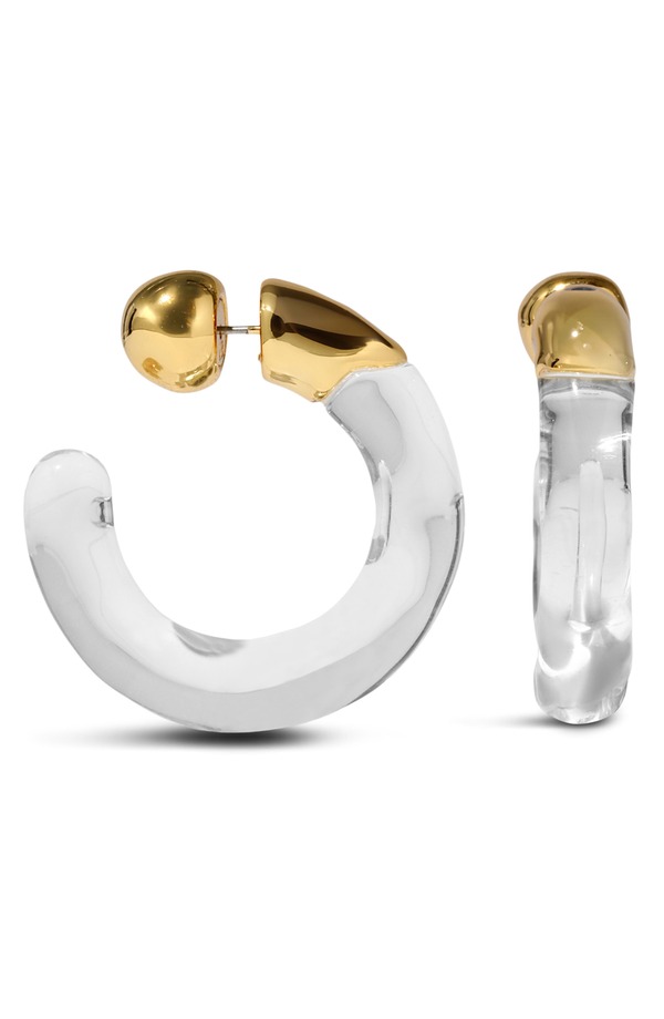 アレクシス ビッター レディース アクセサリー ピアス・イヤリング Alexis Bittar Liquid Lucite Front/Back Hoop Earrings GOLD/ LUCITE ゴールド｜ReVida 店