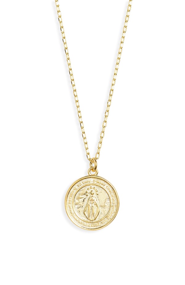 アルジェントヴィーヴォ レディース アクセサリー ネックレス・チョーカー レース Argento Vivo Sterling Silver Virgin Mary Coin Pendant Necklace GOLD ゴールド|ReVida 店